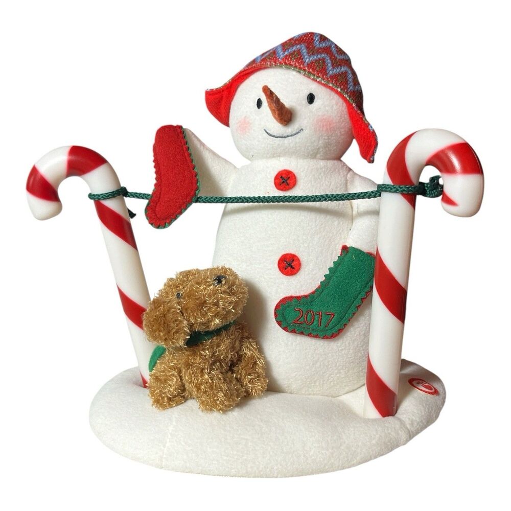 Hallmark 2017 Jingle Pals Snowman Stockings Hung with Care Music Motion Works